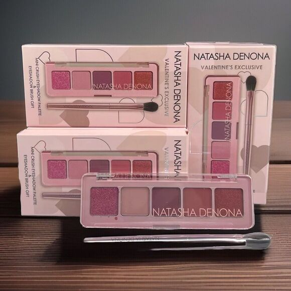 Natasha Denona Mini Crush Eyeshadow Palette Valentines Exclusive Brush Authentic - Picture 1 of 13